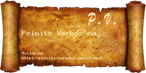 Peinits Verbéna névjegykártya